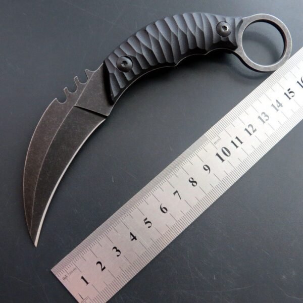 Karambit Knife G10 Handle Claw Knife With Kydex Sheath Handheld Edc Knife-Black