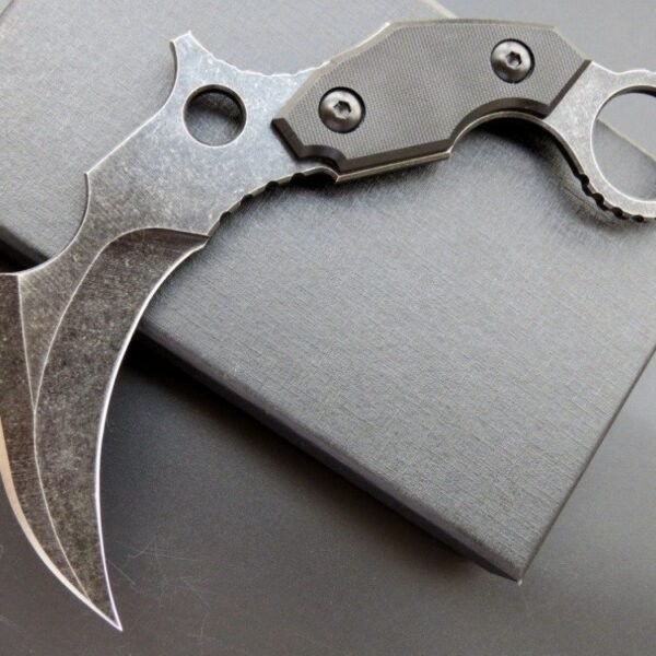 Karambit Knife C1699 Fixed Knife G10 Handle + D2 Stone Washed Steel Blade Convenient Edc Tool