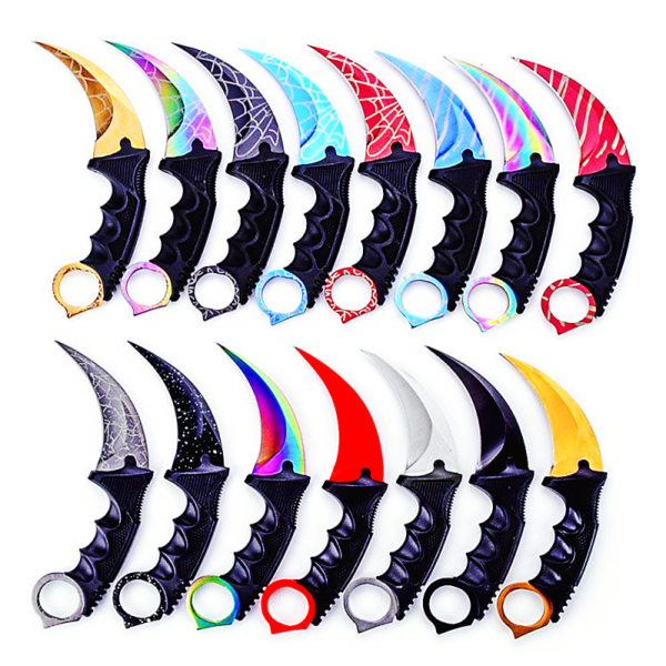 Karambit Knife Set of 2, Stainless Steel Fixed Blade Tactical Knife with Sheath and Cord Knife CS-GO for Hunting, Camping, and Field Survival