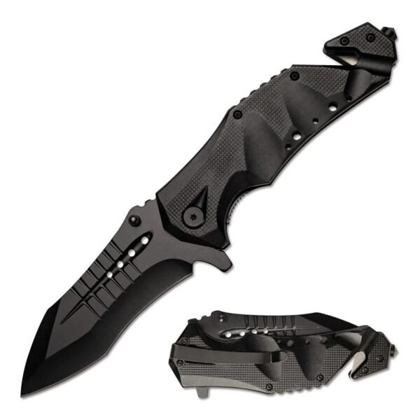 MT-A845 Spring Assist Folding Knife, Black Blade，camping Survival Tactical knives