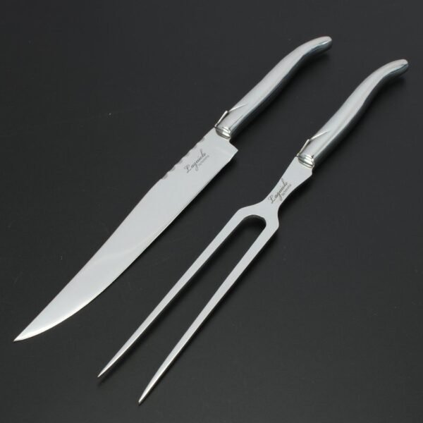 Laguiole Stainless Steel Carving Knife And Fork Set – High-End French Cutlery, Perfect For Cutting And Fixing Roasts