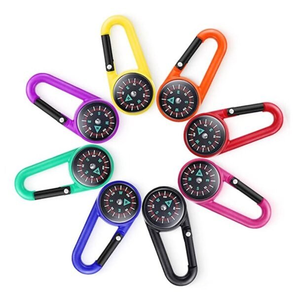 Mini Lightweight Compass Multifunctional Carabiner Keychain Outdoor Camping Tool Hiking Tourism Equipment