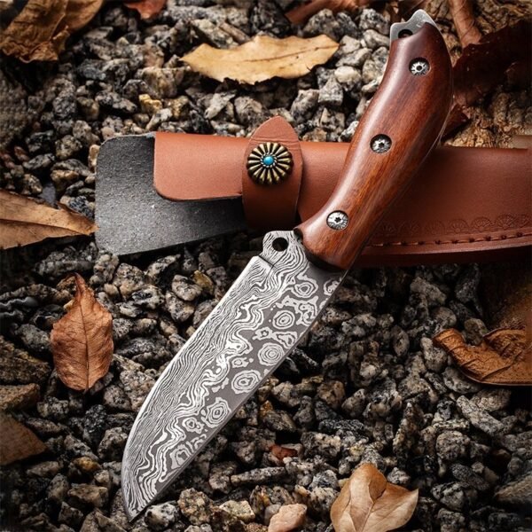 Damascus Steel Knife For Hunting - Sharp, Durable Blade For Outdoor Adventures