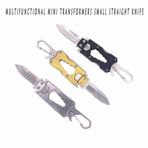 Outdoor Multifunctional Mini Transformers Small Straight Knife New Creative Self-Defense Knife Key Tea Knife