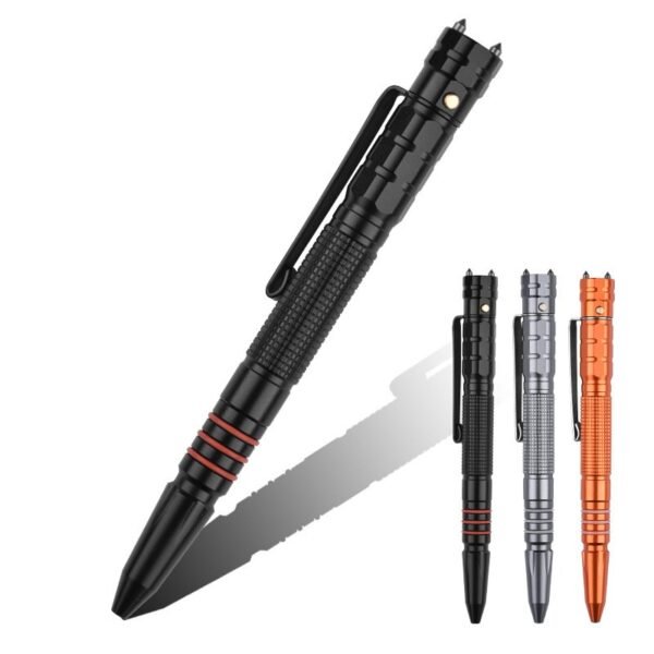 T-7 Double Tungsten Steel Head Tactical Defense Pen Glass Breaker EDC Tactical Survival Pens Multifunction LED Lighting Pen