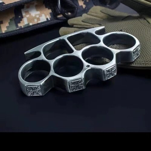 Self-defense wolf Brass knuckles finger jab vehicle mounted escape device ring ring thickened hand brace fist buckle - 6