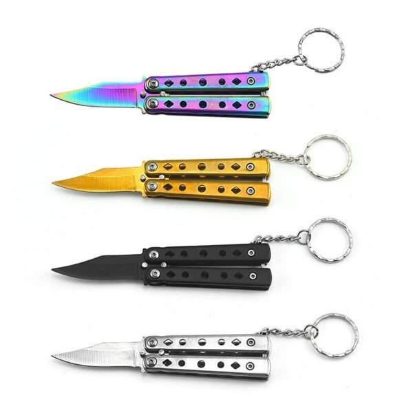Stainless Steel Sharp Blade Training Tool Folding Keychain Knife Outdoor Camping Gear Hiking Travel Play Gadget Gift For Men