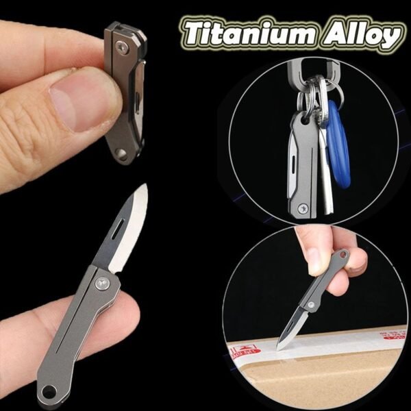 TC4 Titanium Alloy Mini Folding Knife EDC Portable Keychain Pendant Knife Express Unpacking Pocket Knife Gift EDC Tool