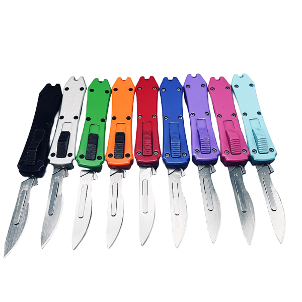 1.8INCH mini otf surgery knife, removable blade,AUTOMATIC pocket EDC keychain knives/10pcs surgical blades