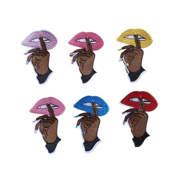 Personalized finger and mouth embroidery patch clothing accessories DIY ironing decoration embroidery mouth patch
