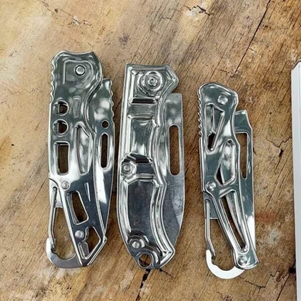 Wholesale high quality mirror light blade stainless steel mini folding knife with steel shank